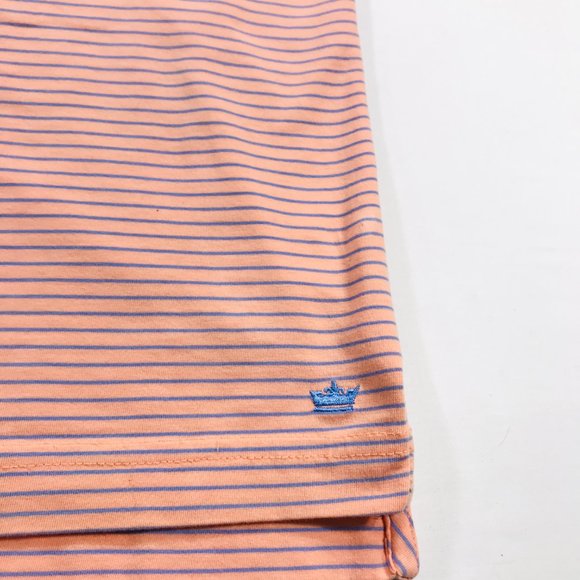 Peter Millar Seaside Wash Polo Shirt S/S Green Blue Striped Men's Size Large - Picture 6 of 10